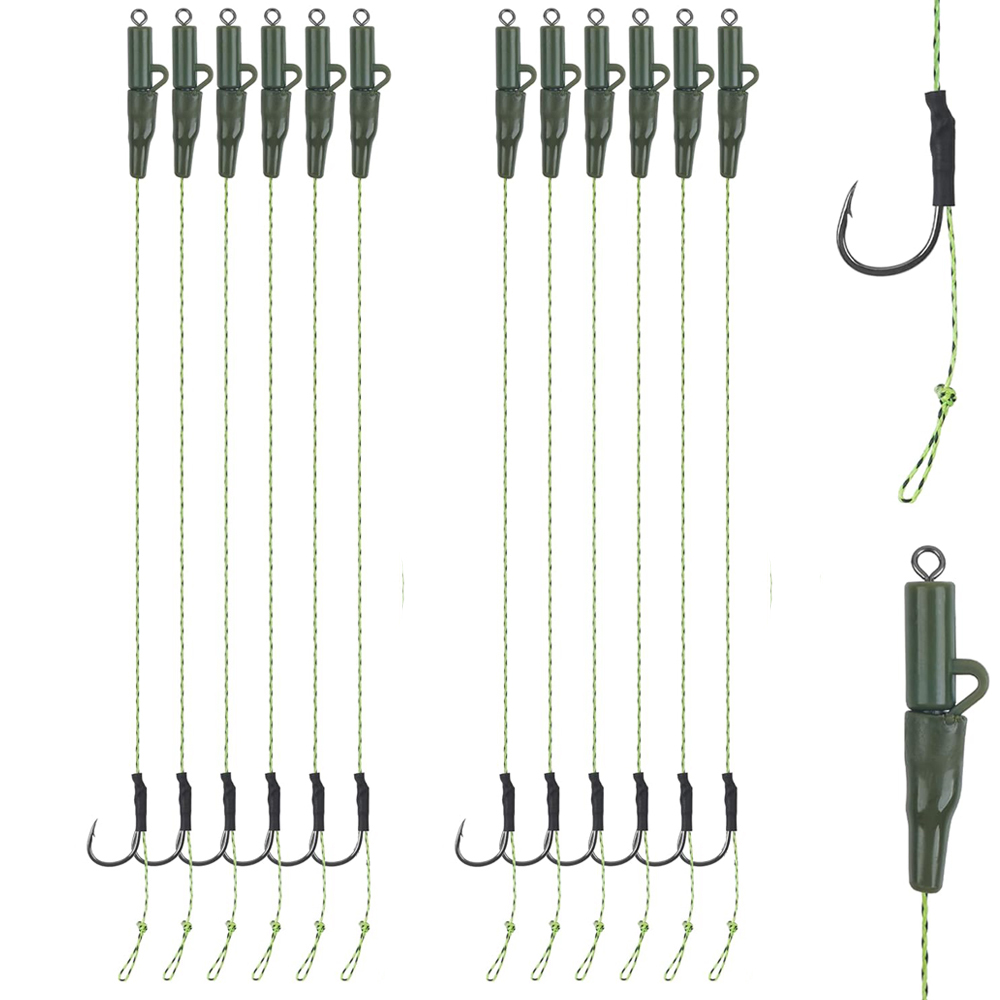Fishing Hook Assortment - 12Pcs Carp fishing hair rigs Pre