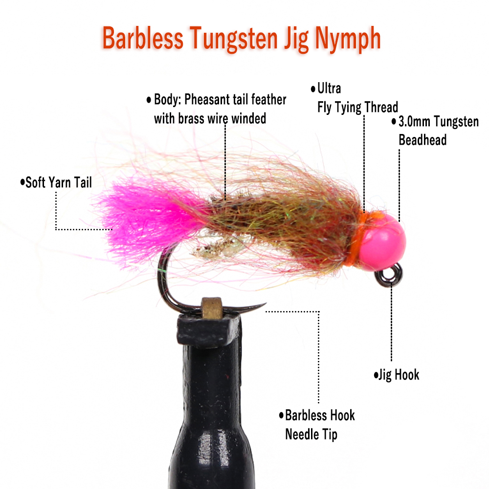 Wifreo 12pcs Tungsten Beadhead - Fishing Hook Barbless 评论和价格