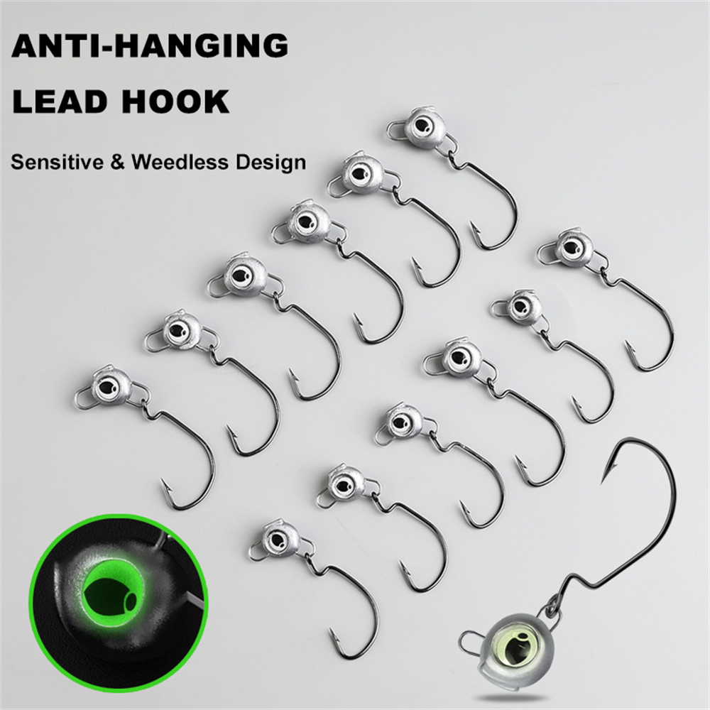 10pcs Weedless Jig Heads with  - Fishing Hook Weedless 评论和价格