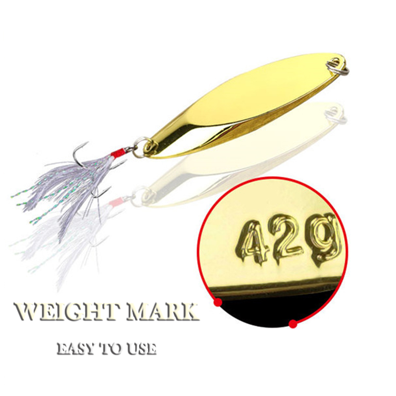 1pc 2.5g-35g Metal Spoon Lure  - Fishing Hook Treble 评论和价格