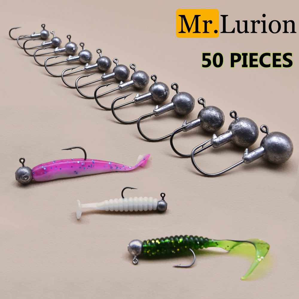 MrLurion 50pcs 1g-28g jig head - Fishing Hook Weedless 评论和价格