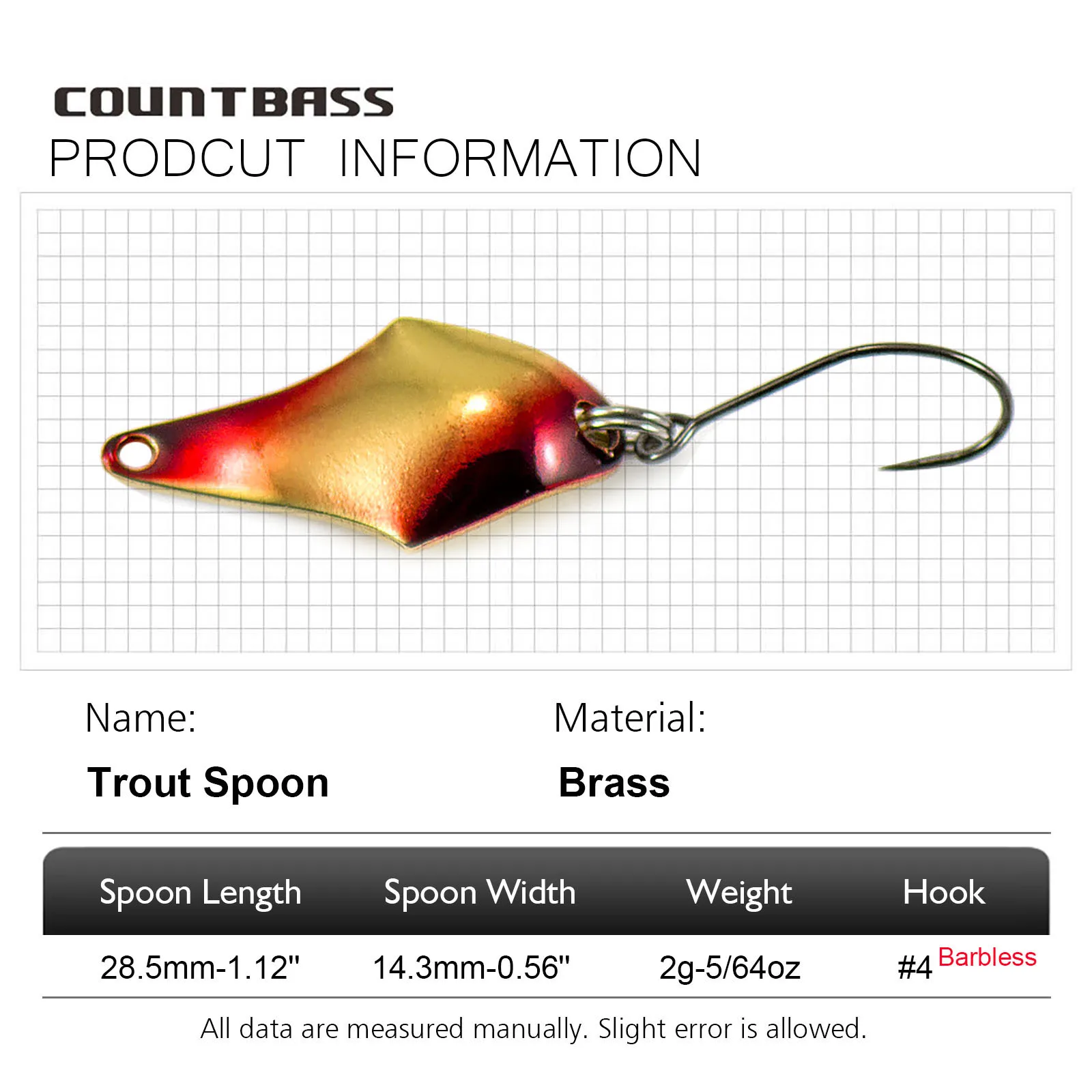 COUNTBASS 5/64oz 2g Casting Sp - Fishing Hook Barbless 评论和价格