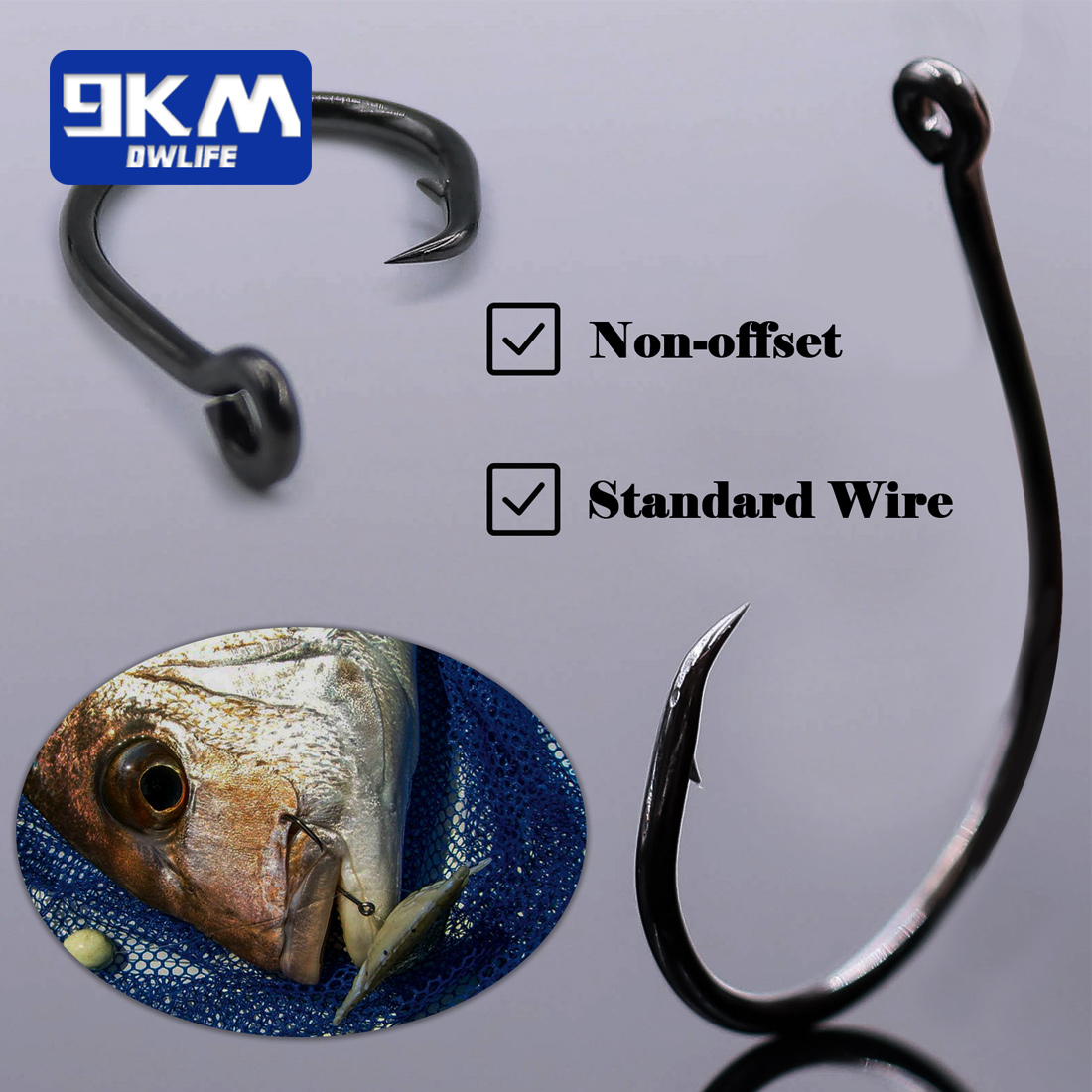 9KM 25-50Pcs Inline Wide Gap C - Fishing Hook Circle 评论和价格