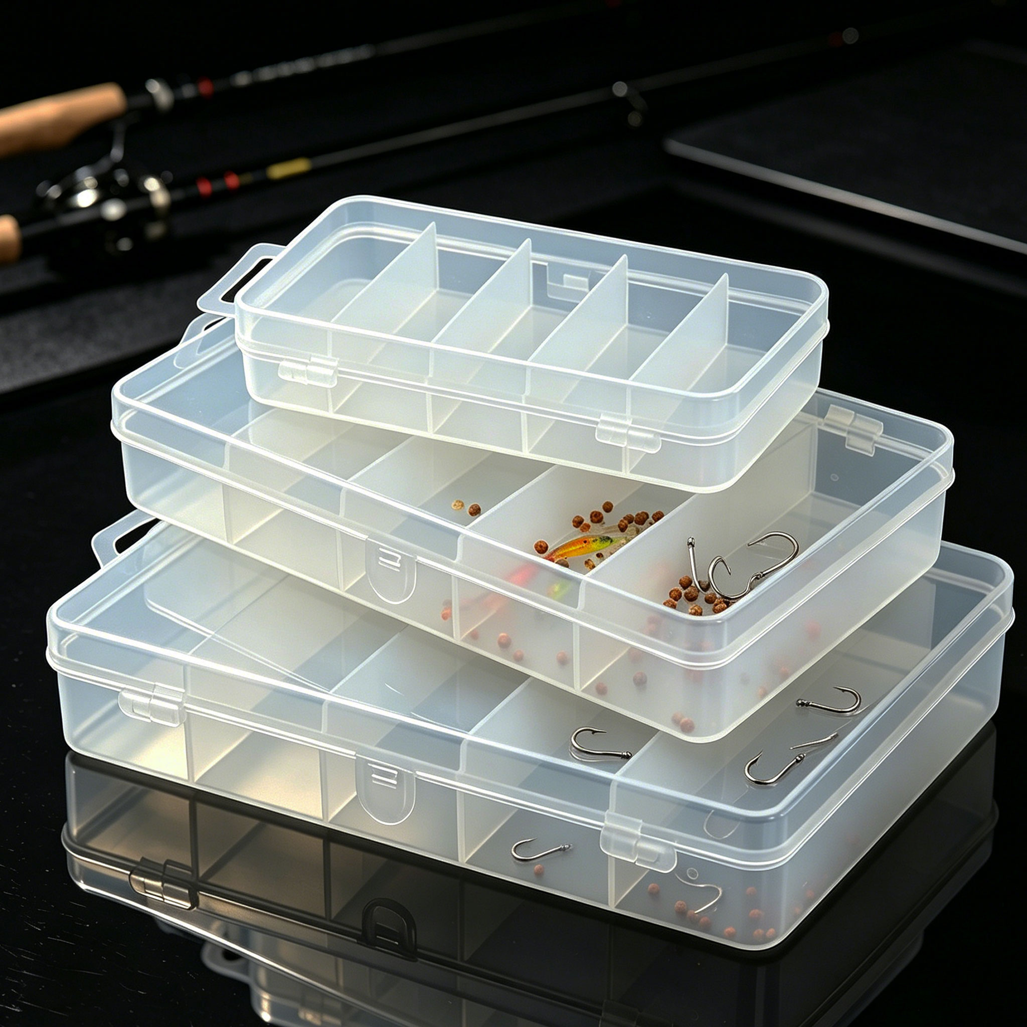 1/3pcs 3 Sizes of Plastic Fish - Fishing Hook Box 评论和价格