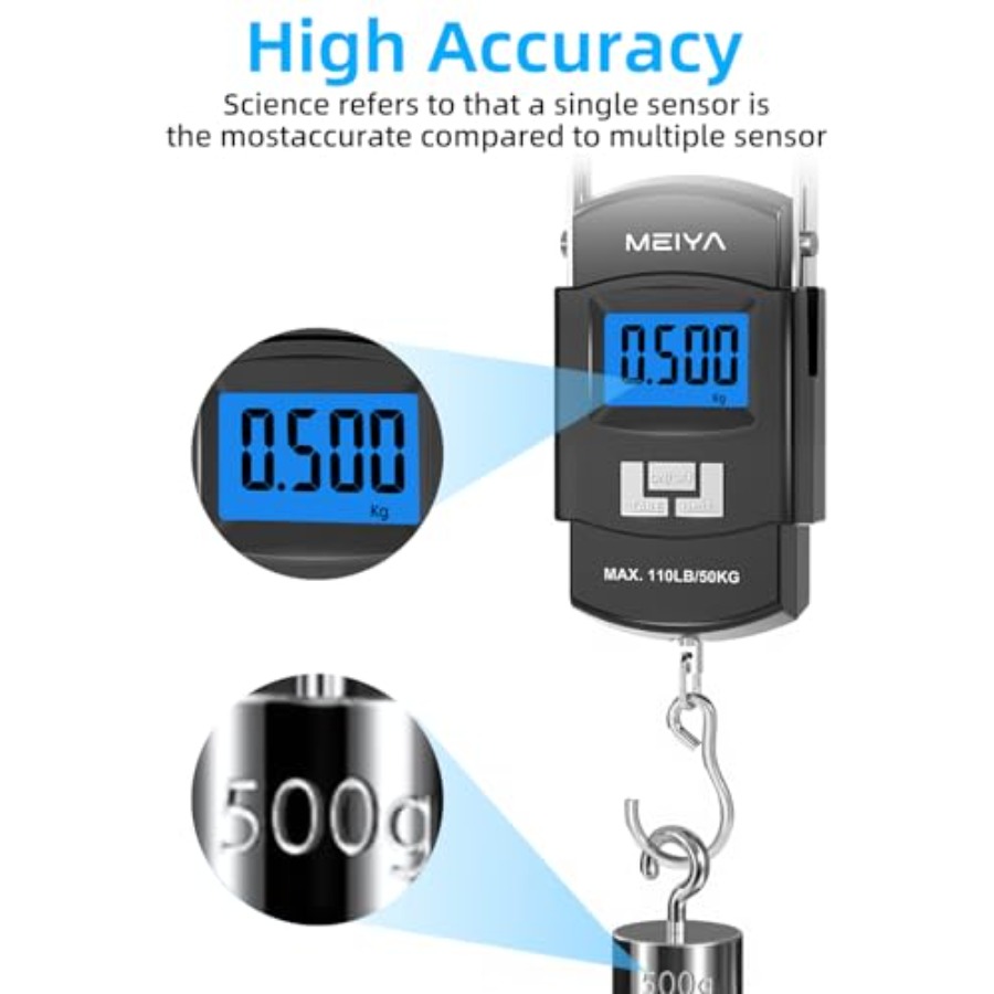 Fish Scale 110lb/50kg Digital  - Fishing Hook Stainless Steel 评论和价格