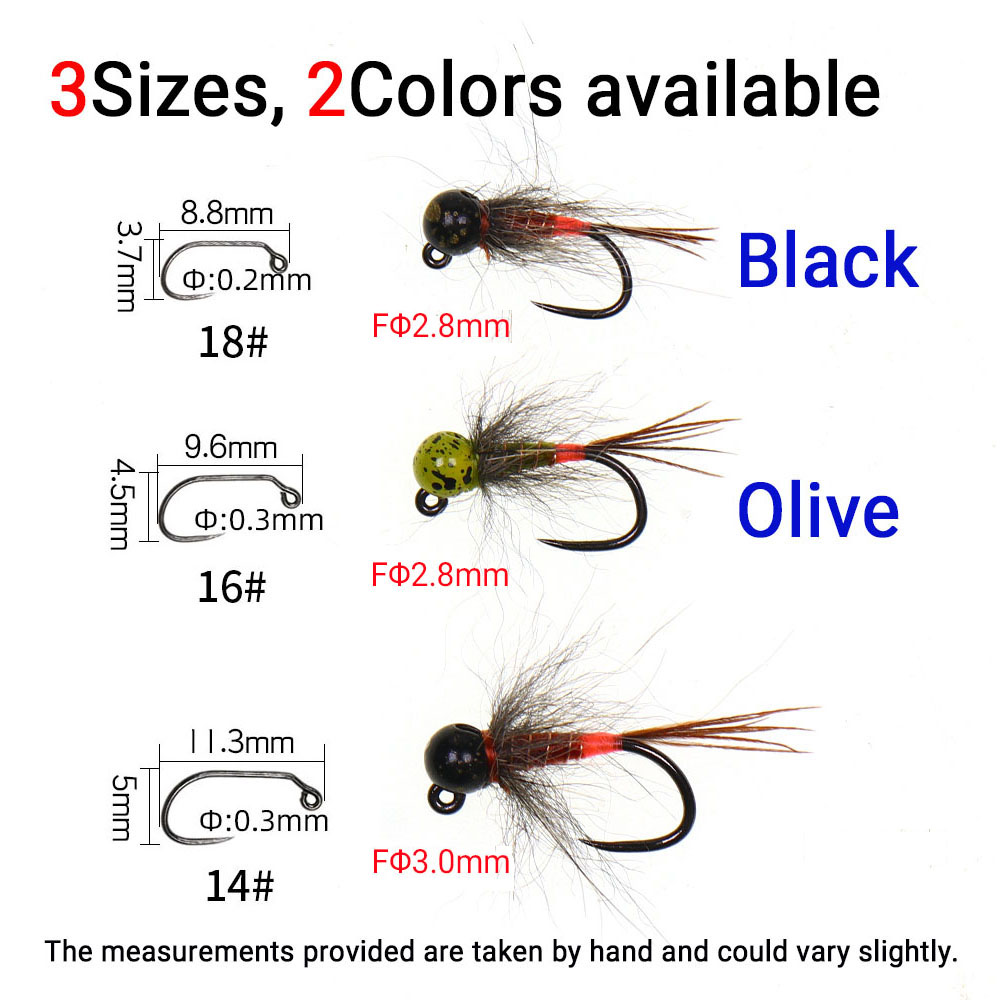 6PCS Jig Tungsten Bead Head Ny - Fishing Hook Barbless 评论和价格