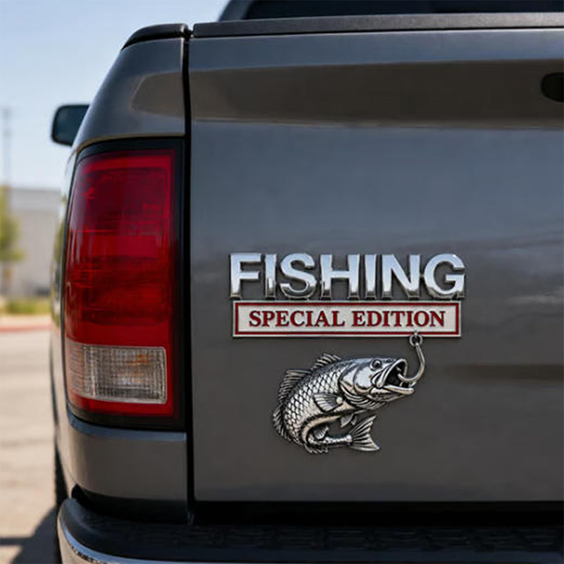 Chrome Fishing Car Badge Metal - Fishing Hook 评论和价格