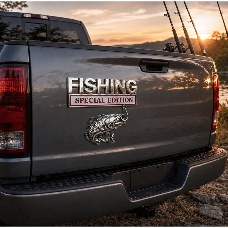 Chrome Fishing Car Badge Metal - Fishing Hook 评论和价格