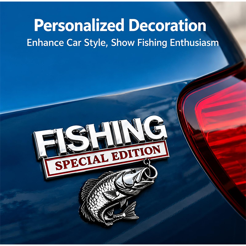 Chrome Fishing Car Badge Metal - Fishing Hook 评论和价格