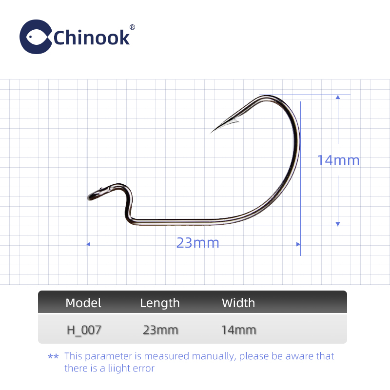 Chinook 20pcs Wide worm Texan  - Fishing Hook Offset 评论和价格