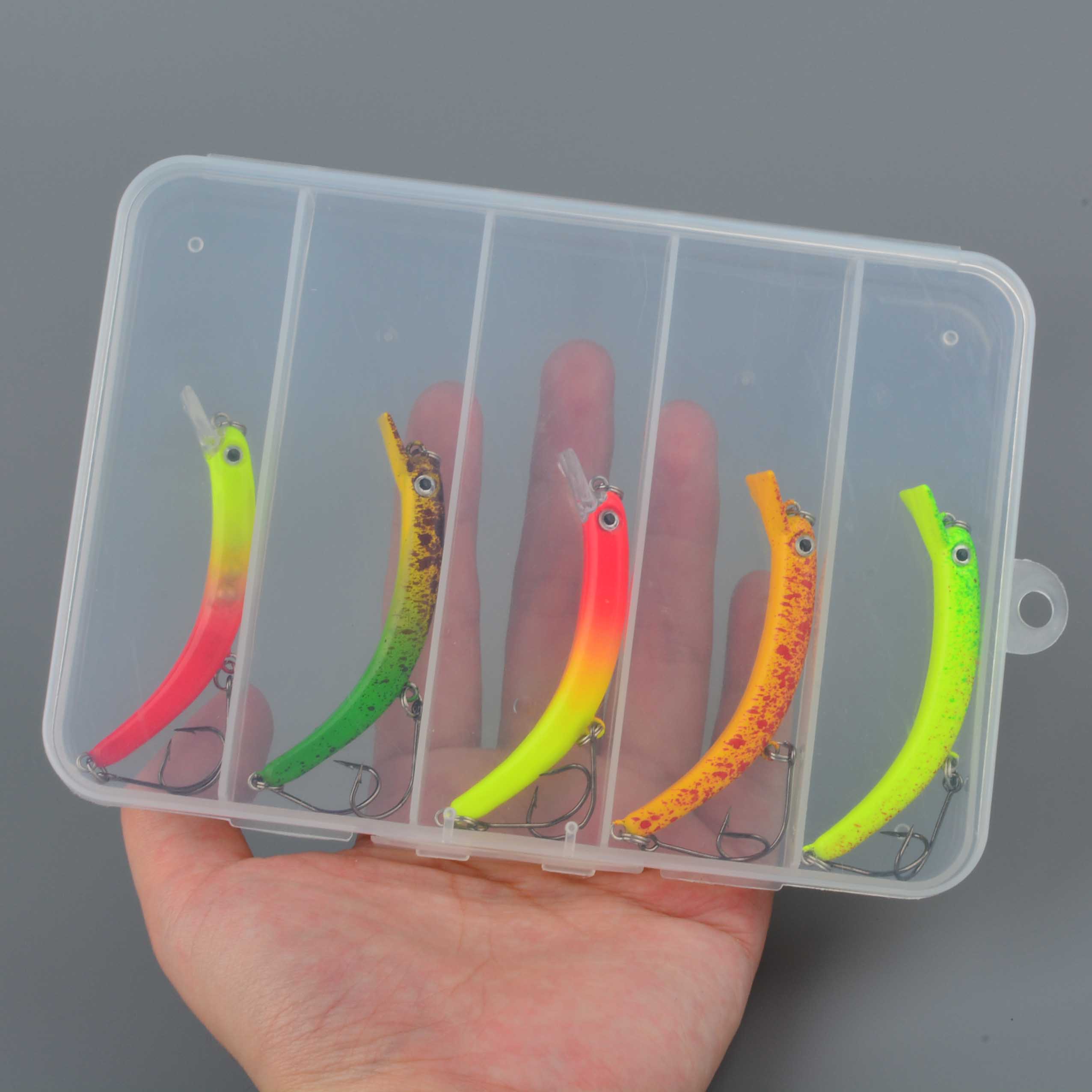 5PCS BOX Mini Slow Sinking Min - Fishing Hook Box 评论和价格