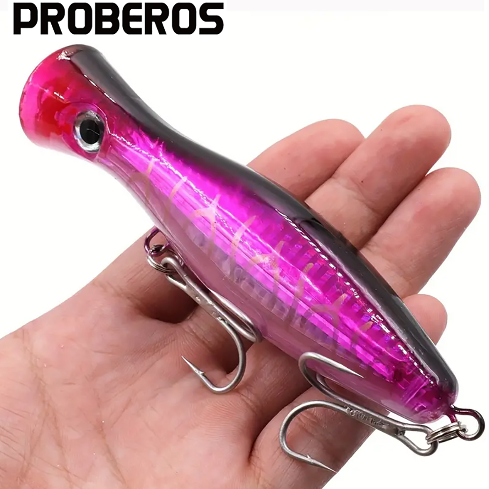 PROBEROS 1pc 13cm 43g Popper F - Fishing Hook Treble 评论和价格