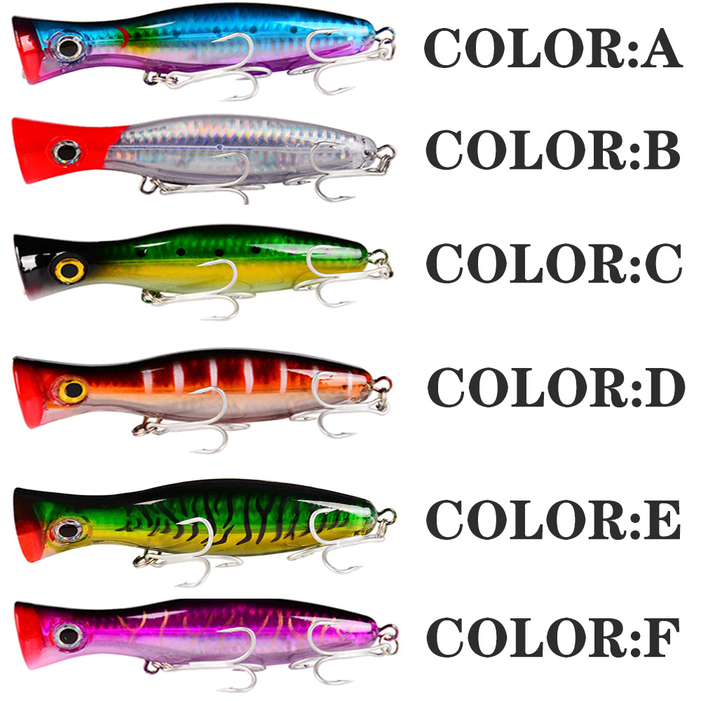 PROBEROS 1pc 13cm 43g Popper F - Fishing Hook Treble 评论和价格