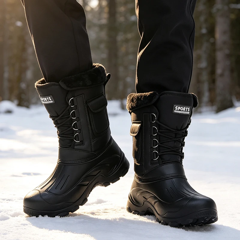 Men Winter Snow Boots Outdoor  - Fishing Hook 评论和价格