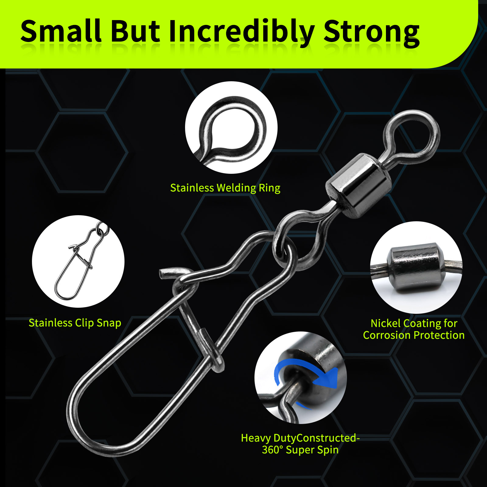 Duo-Lock Snap Swivels 50~200Pc - Fishing Hook Circle 评论和价格