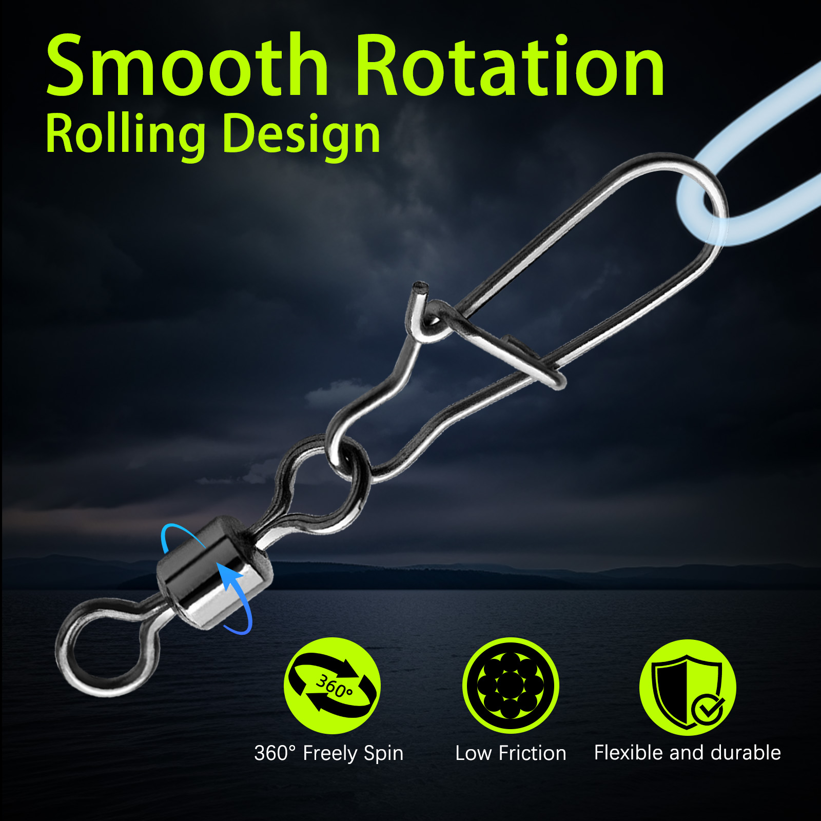 Duo-Lock Snap Swivels 50~200Pc - Fishing Hook Circle 评论和价格