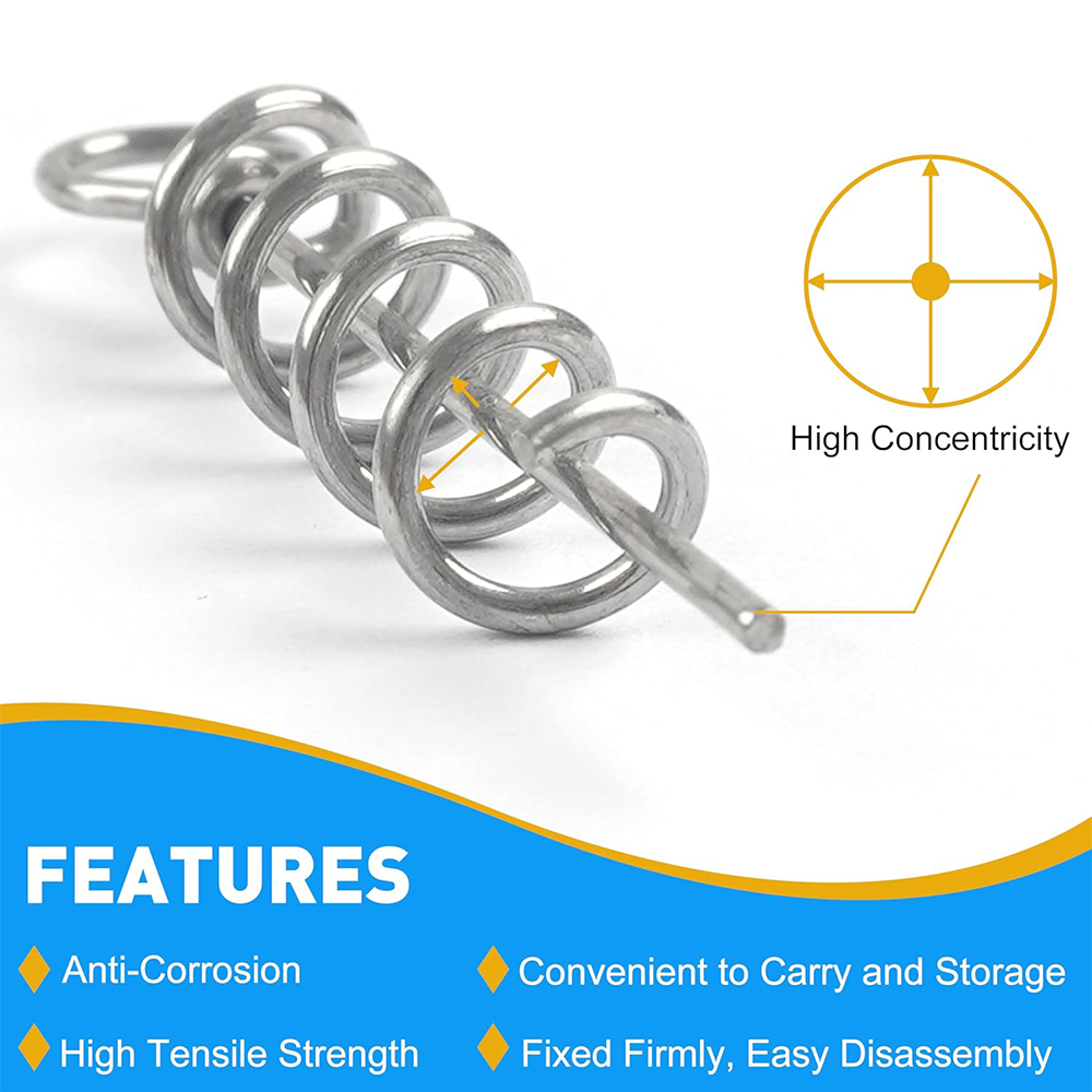 50Pcs Spring Twist Lock Fishin - Fishing Hook Stainless Steel 评论和价格
