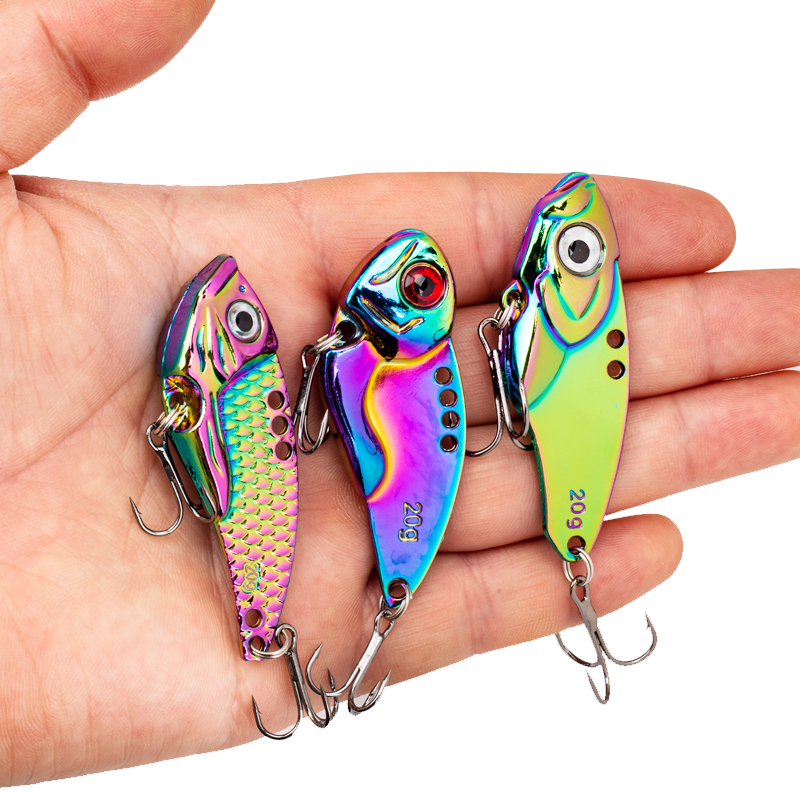 3PCS Metal Colorful VIB Lure 5 - Fishing Hook Treble 评论和价格