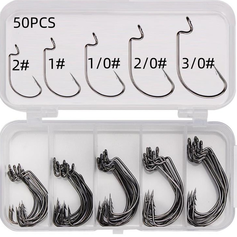 50Pcs/Box High Carbon Steel Fi - Fishing Hook Jig 评论和价格