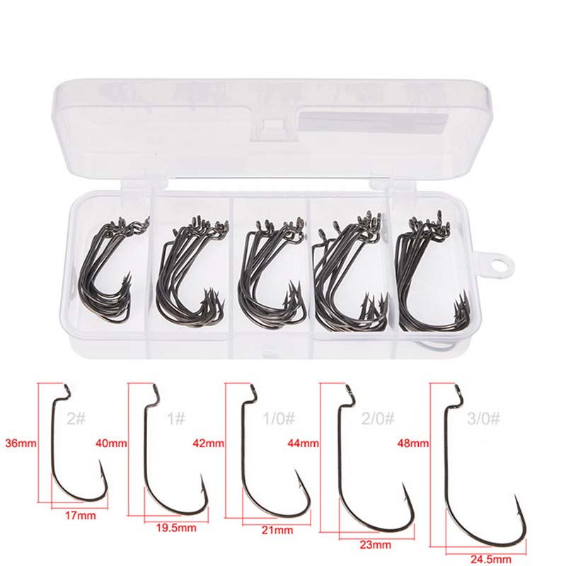 50Pcs/Box High Carbon Steel Fi - Fishing Hook Jig 评论和价格