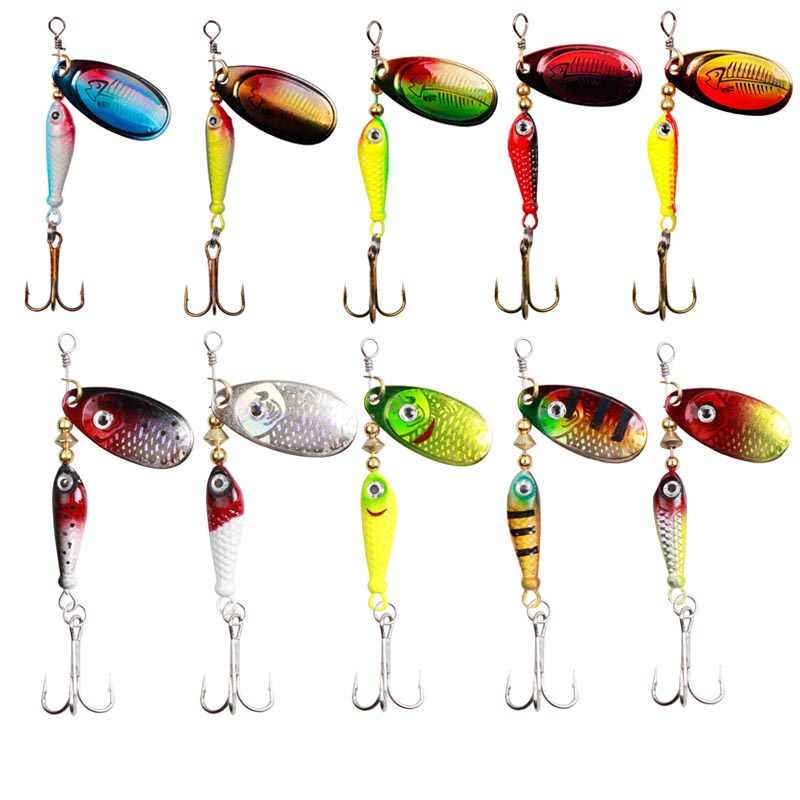 10pcs/Set Spinner Lures 9.1g 7 - Fishing Hook Treble 评论和价格