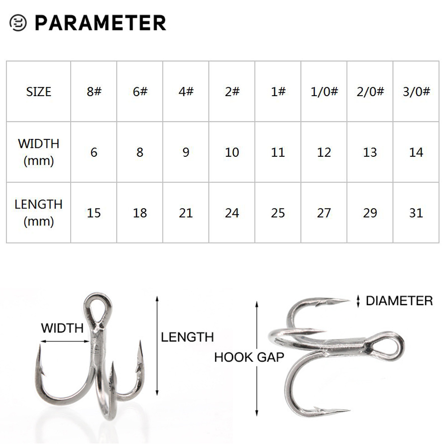 6X Fishing Treble Hook 10Pcs T - Fishing Hook Offset 评论和价格