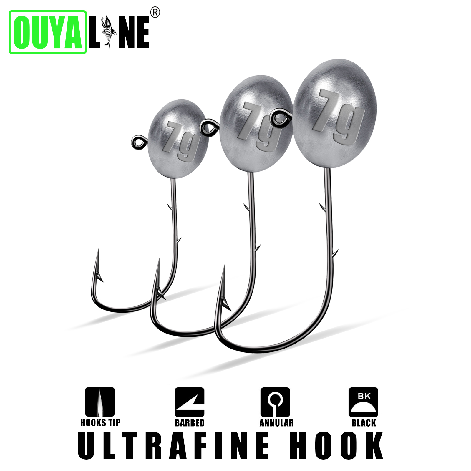 Jig Head Hook 1X Rockfish Ajin - Fishing Hook Offset 评论和价格