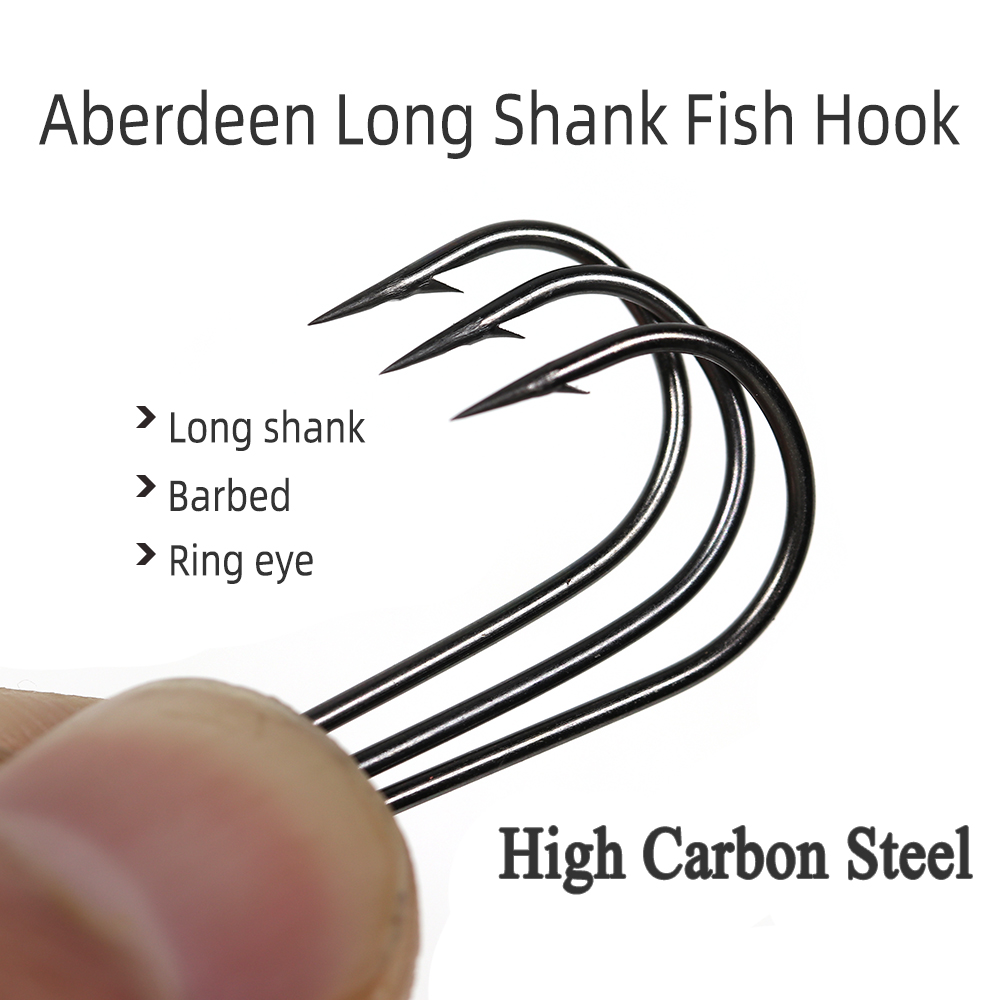 ICERIO 100PCS 16# - 3/0 Long S - Fishing Hook Barbless 评论和价格