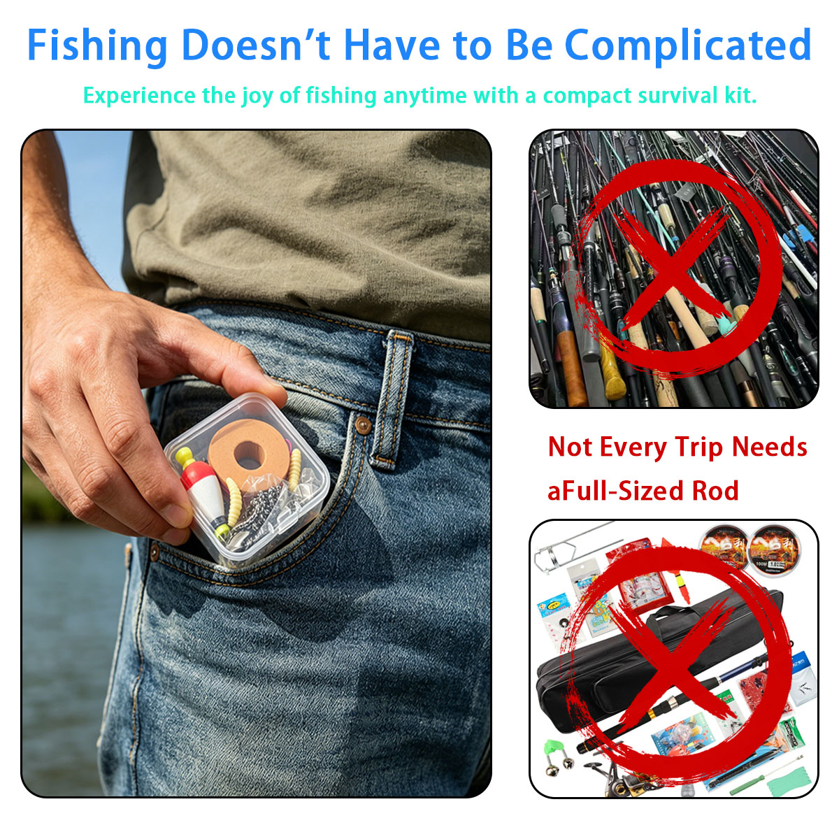 Portable Emergency Fishing Gea - Fishing Hook Box 评论和价格