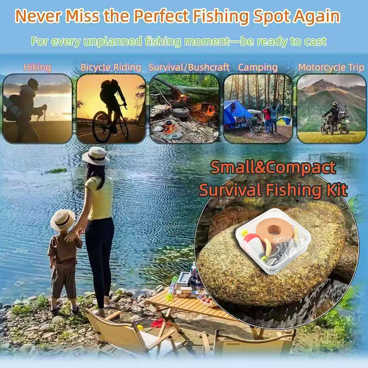 Portable Emergency Fishing Gea - Fishing Hook Box 评论和价格