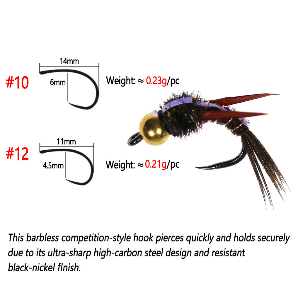 Bimoo 8pcs Brass Beadhead Evil - Fishing Hook Barbless 评论和价格