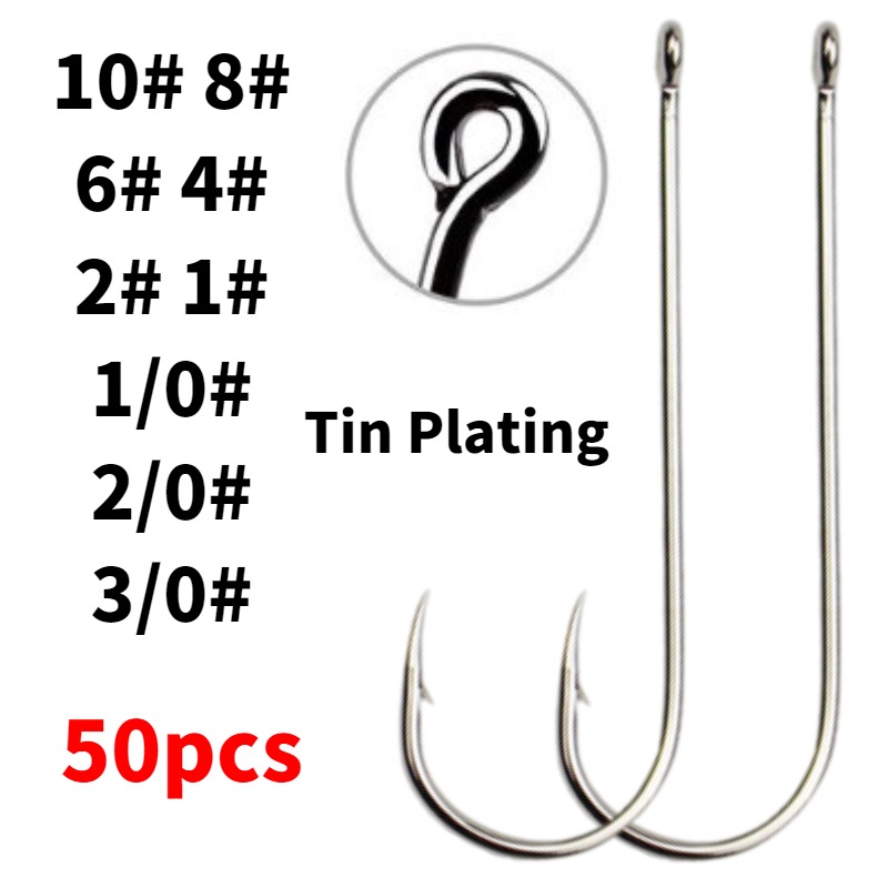 50pcs Long Shank Saltwater Cir - Fishing Hook Circle 评论和价格