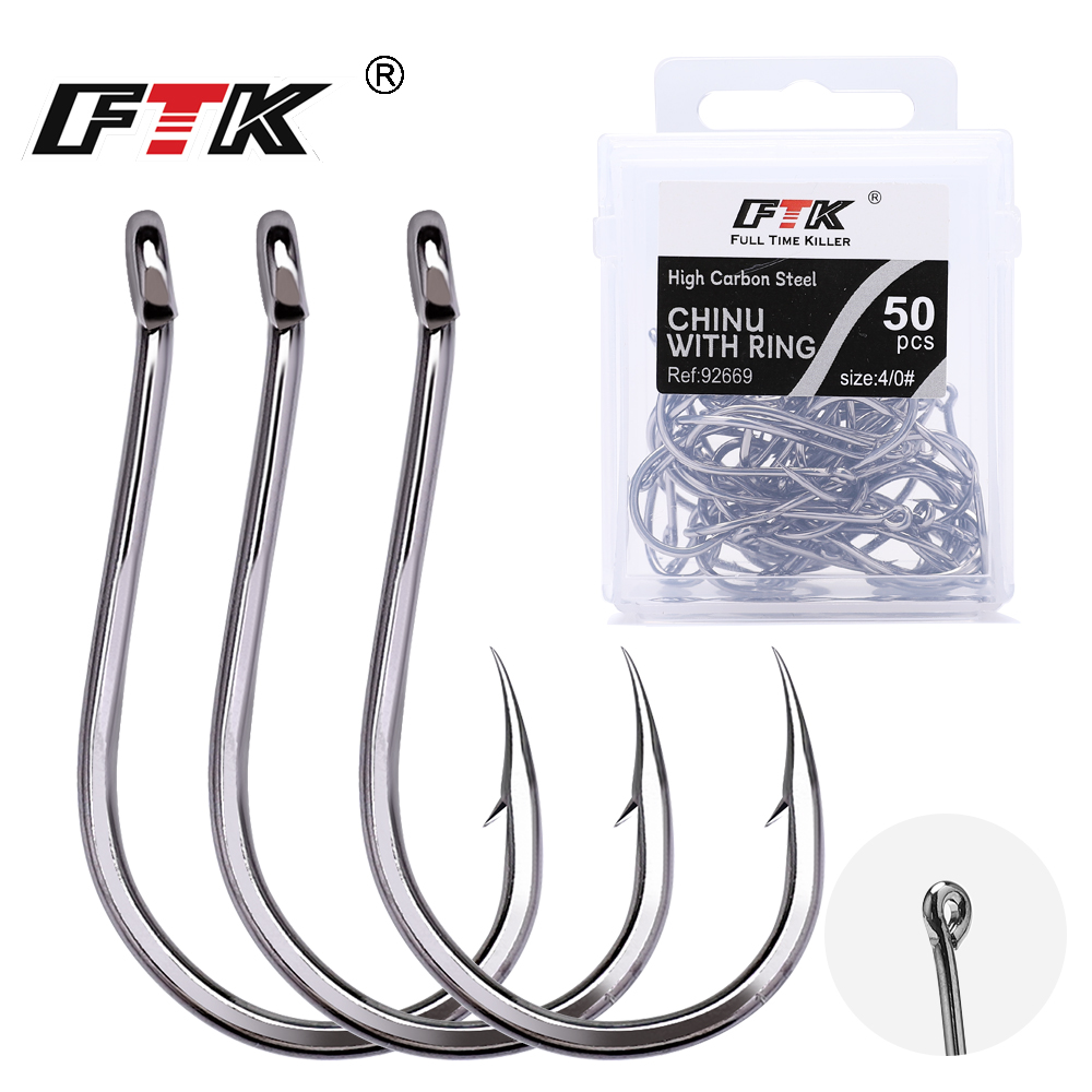 FTK 50-100Pcs/Box Fishing Hook - Fishing Hook Circle 评论和价格