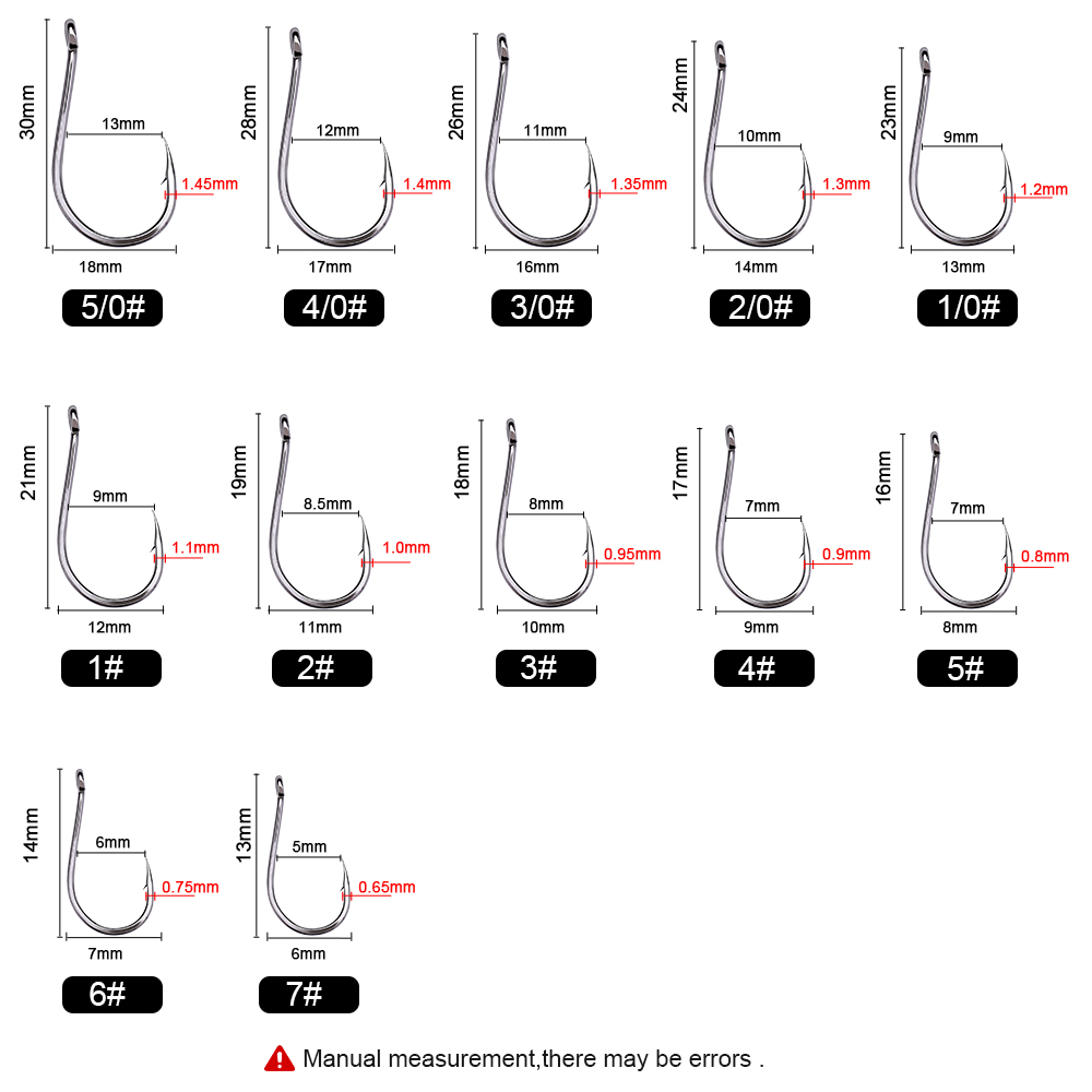 FTK 50-100Pcs/Box Fishing Hook - Fishing Hook Circle 评论和价格