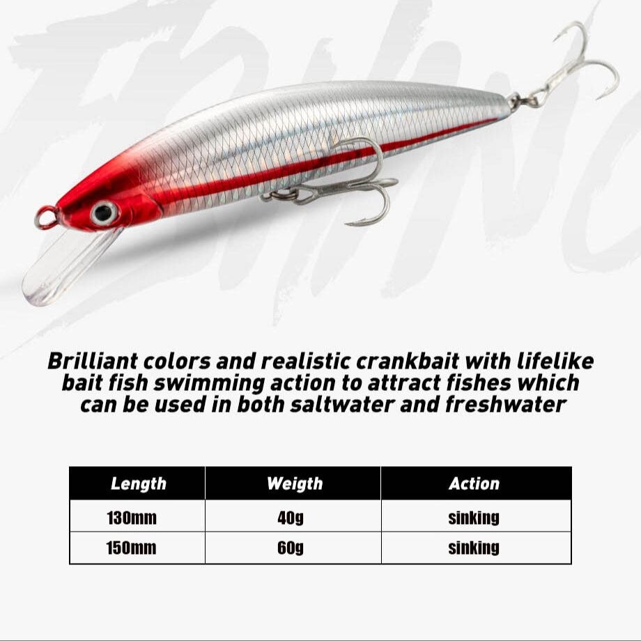 Fishing Lure Sinking Minnow 13 - Fishing Hook Treble 评论和价格