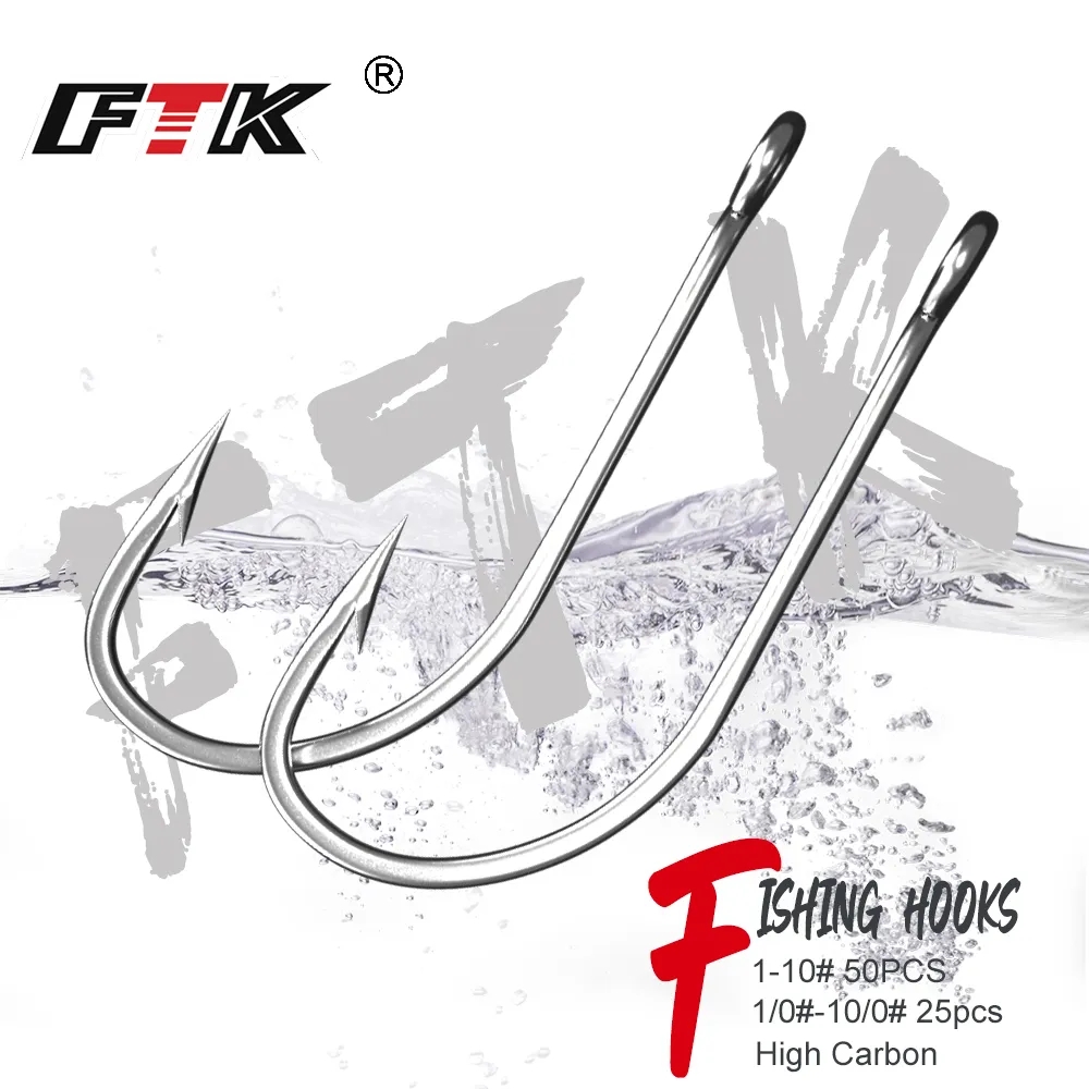 FTK Fishing Hooks 1-10#50PCS 1 - Fishing Hook Circle 评论和价格
