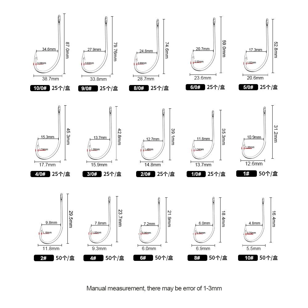 FTK Fishing Hooks 1-10#50PCS 1 - Fishing Hook Circle 评论和价格