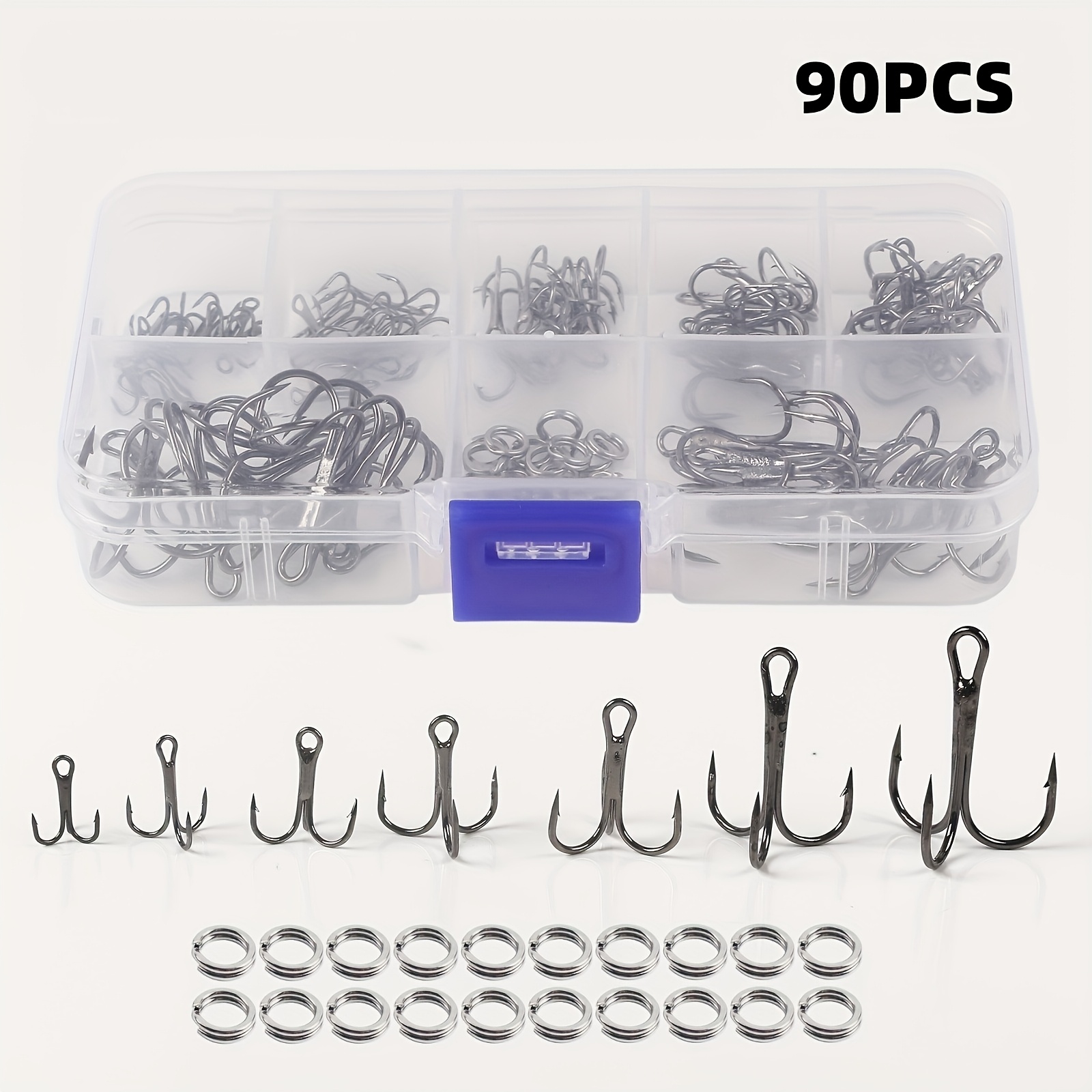 90pcs/set The lure triple-hook - Fishing Hook Circle 评论和价格
