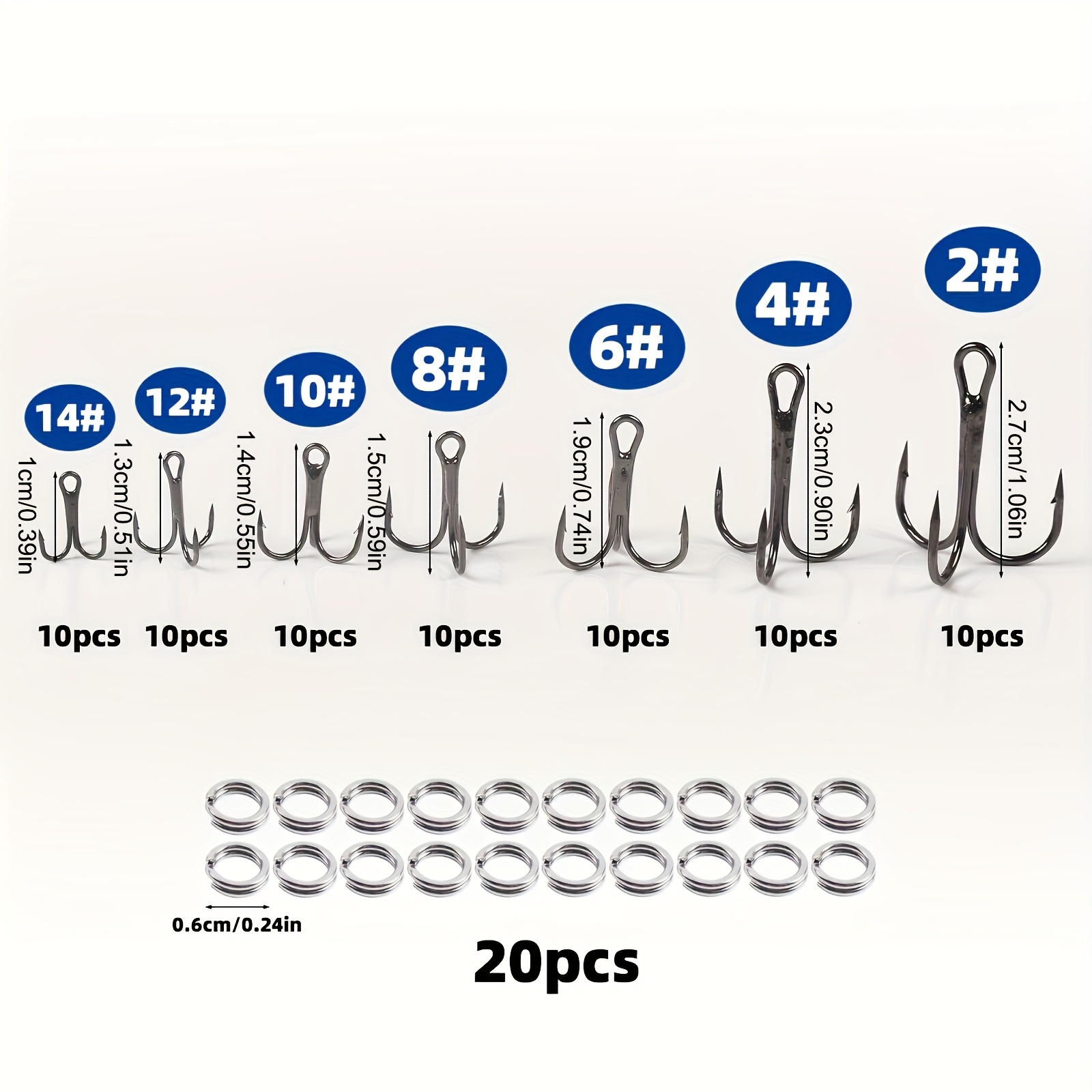 90pcs/set The lure triple-hook - Fishing Hook Circle 评论和价格